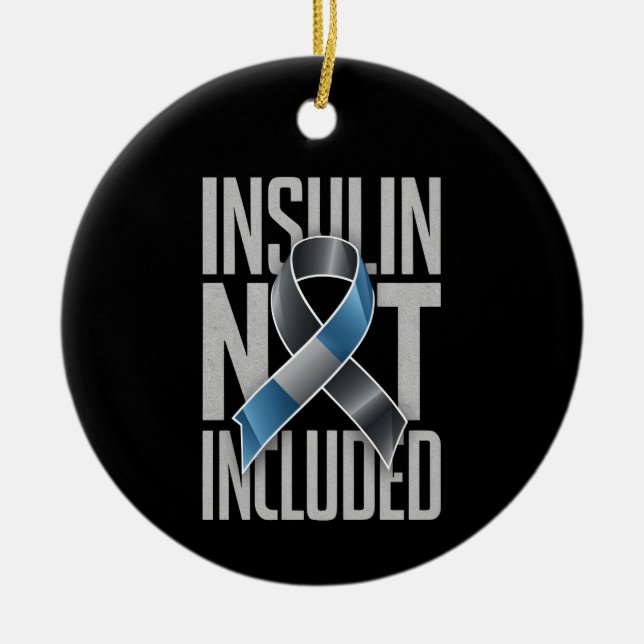 Insulin ej inkluderat diabetes typ 1- diabetes julgransprydnad keramik (Framsidan)