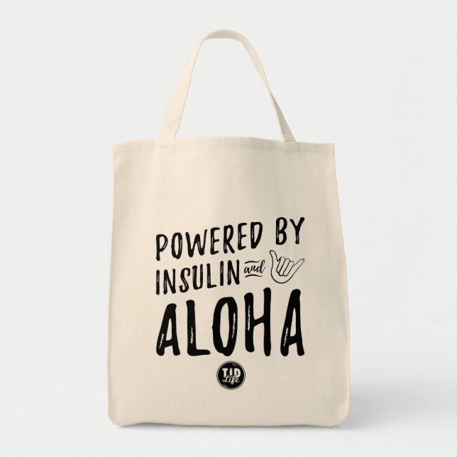 Insulin N Aloha (svart/naturligt) Tygkasse (Framsidan)