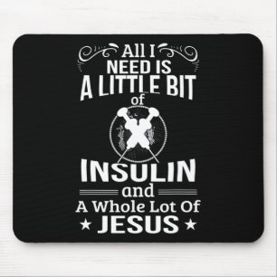 Insulin och Jesus Roligt Diabetiker Typ 1- diabete Musmatta