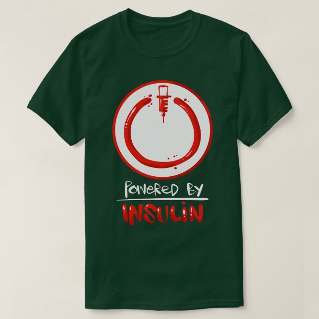 Insulincitat med pulver av Insulin Funny Insulin Q T Shirt (Design framsida)