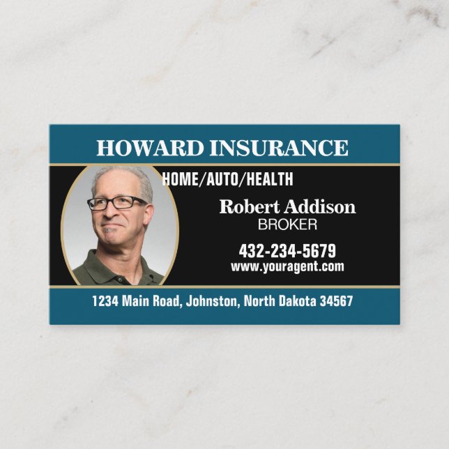 Insurance Agent or Any Company Visitkort (Framsida)