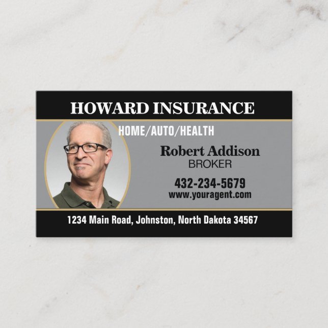 Insurance Agent or Any Company Visitkort (Framsida)