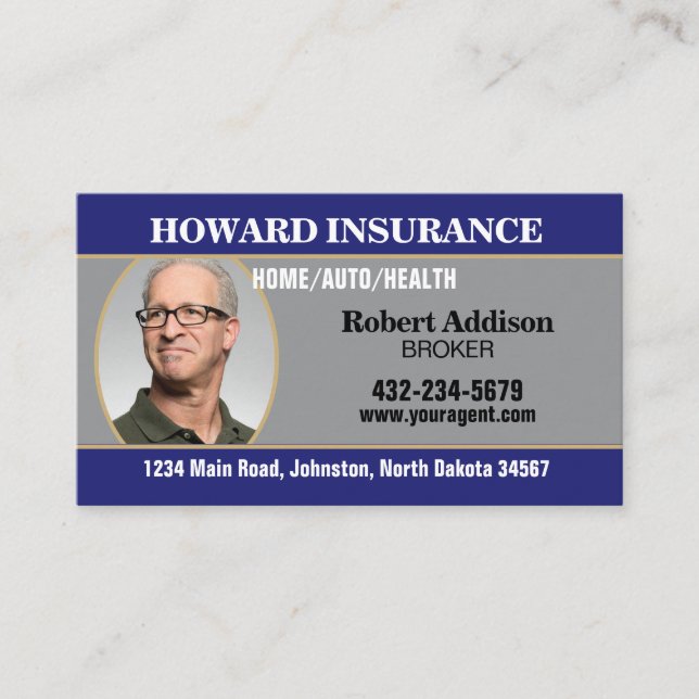 Insurance Agent or Any Company Visitkort (Framsida)