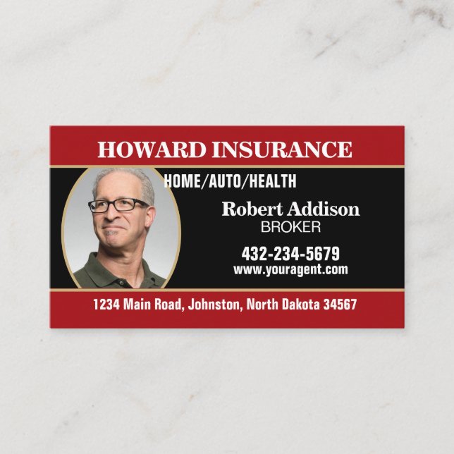 Insurance Agent or Any Company Visitkort (Framsida)