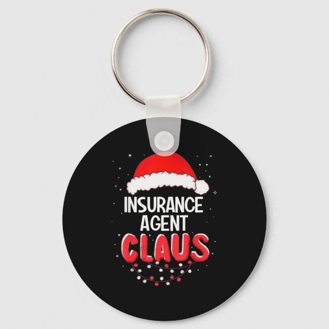 Insurance Agent Santa Claus Christmas Matching Cos Nyckelring (Framsida)