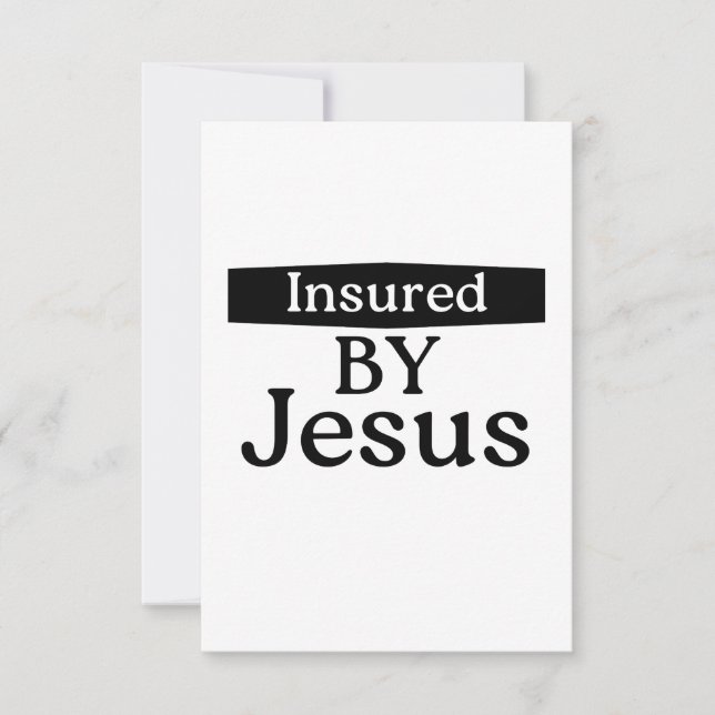 Insured By Jesus Christian Faith Encouragement Kort (Framsida)