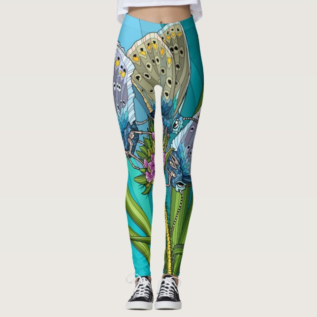 Insvept i en fjäril! Wearable Art Leggings (Framsida)