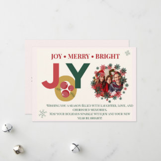 Insvept i glädje knuten med glad jul fotokort julkort