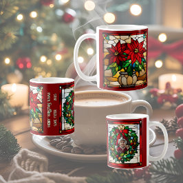 Insvöpt julvalp Falskt glasmosaik Kaffemugg