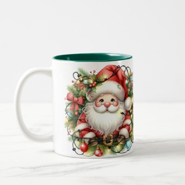 Insvulten Tomte Två-Tonad Mugg (Vänster)