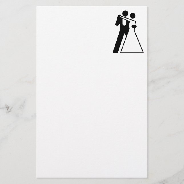 Int-tecken för Bride & Groom Brevpapper (Framsida)