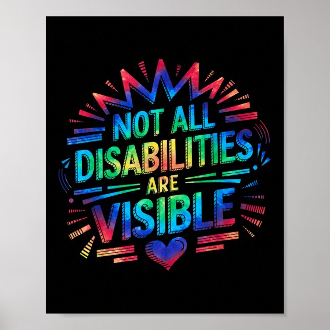 Inte Alla Funktionshinder Är Synliga Cool Osynlig  Poster (Framsidan)