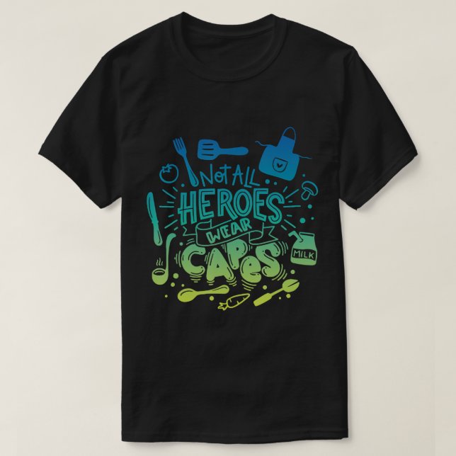 Inte alla Heroes Bära Capes School Lunch Dam Caf T Shirt (Design framsida)