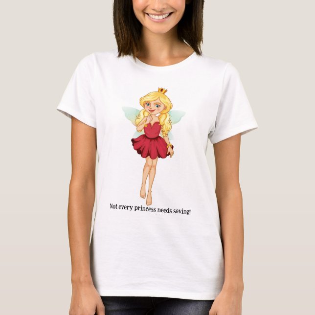 Inte alla prinsessan behöver spara - Tshirt T Shirt (Framsida)