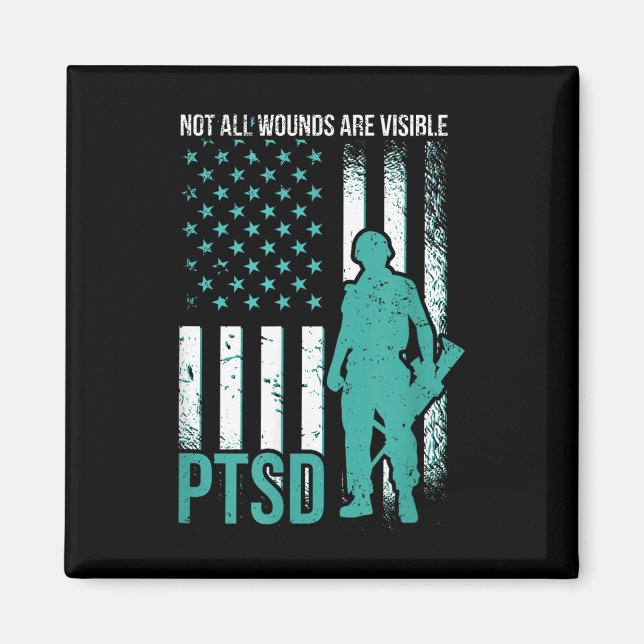 Inte Alla Sår Är Synliga - PTSD-Medvetenhet  Magnet (Framsidan)