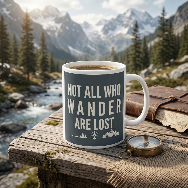 Inte alla som vandrar är vilse Bergskunst  Kaffemugg (Skapare uppladdad)