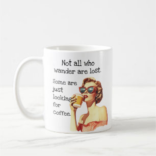 Inte alla som vandrar Kaffeälskare Retro Kaffemugg