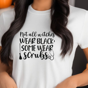 Inte alla vittnar Bära Black Halloween Nurse T Shirt