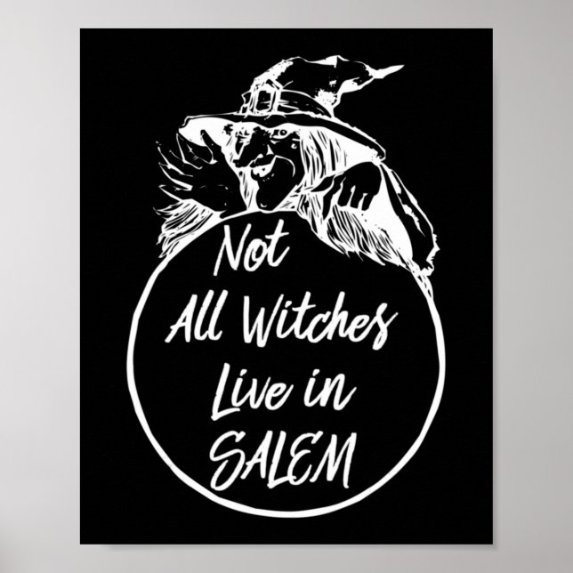 Inte alla vittnen bor i SALEM Cute Halloween Wit Poster (Framsidan)