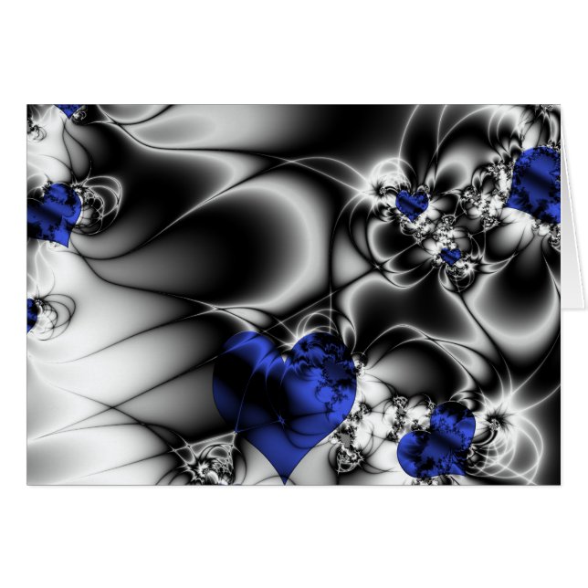 Inte allt är svartvitt, blåtthjärtor hälsningskort (Framsidan Horizontal)
