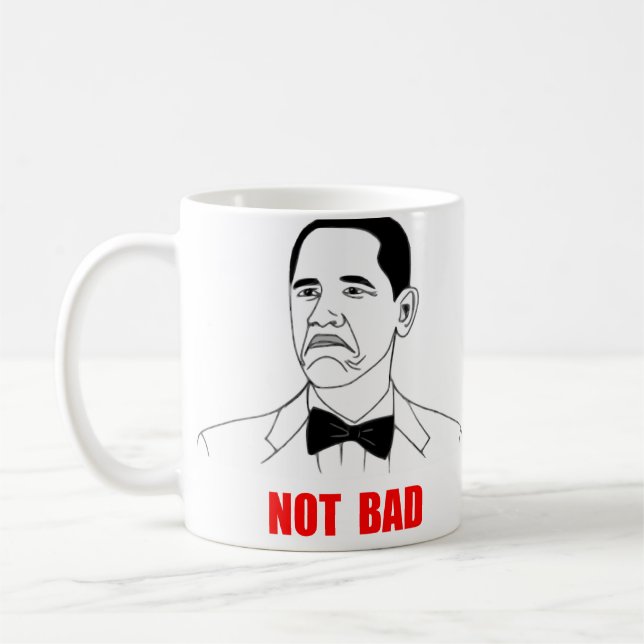 Inte ansikte Meme för dåligaBarack Obama ursinne Kaffemugg (Vänster)