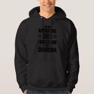 Inte antisocial Rolled Low Charisma Funny Rpg Kärl Hoodie