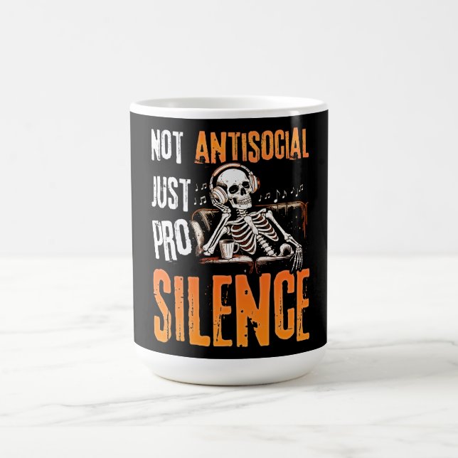 Inte Antisocialist Utan För Tystnad  Kaffemugg (Center)