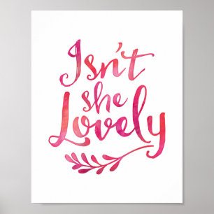 Inte är hon den älskvärda rosa poster