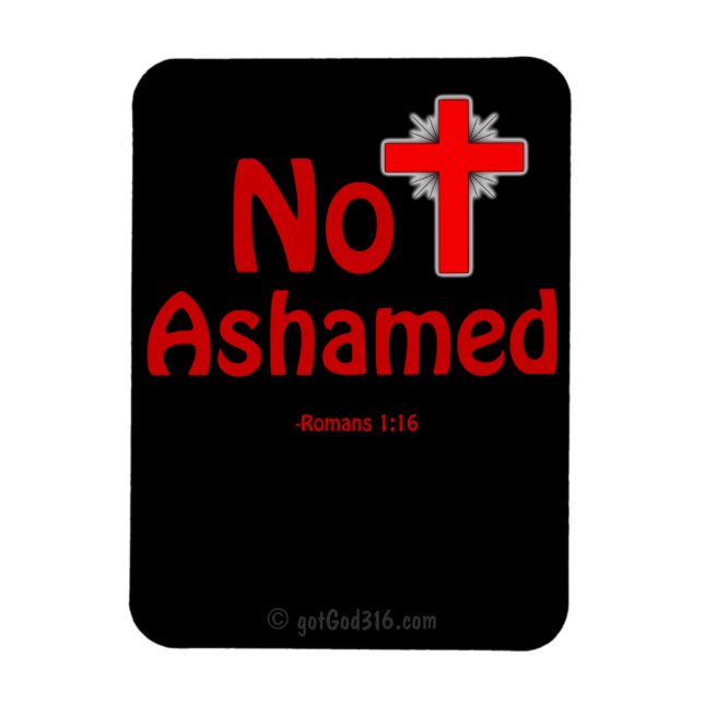 Inte Ashamed Black gotGod316.com Jesus Magnet (Vertikal)