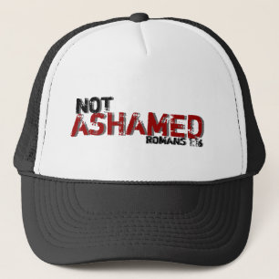 Inte Ashamed Romans 1:16 Inspired Bible Quote Hat Truckerkeps