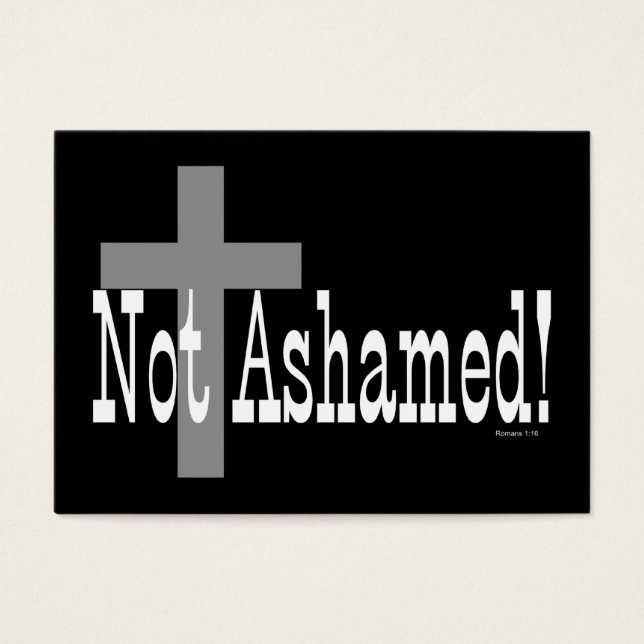 Inte Ashamed! Romans 1:16 (med Kor) dragkort/ Visitkort (Framsidan)