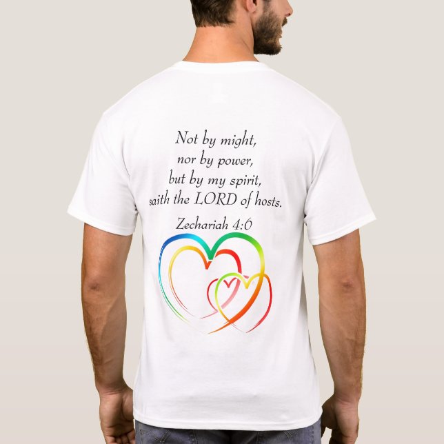 Inte av Might - Zechariah 4:6  T Shirt (Baksida)