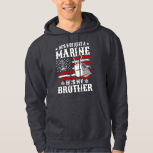 Inte bara en marin han är min bror Patriotic Funny Hoodie