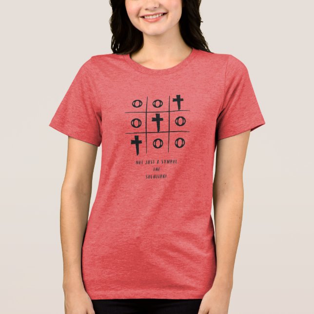 Inte bara en symbol Tic Tac Toe Christian T Shirt (Framsida)