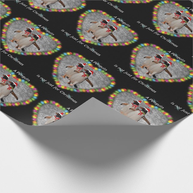 Inte bara för Pappra julafton (svart) Presentpapper (Hörn)
