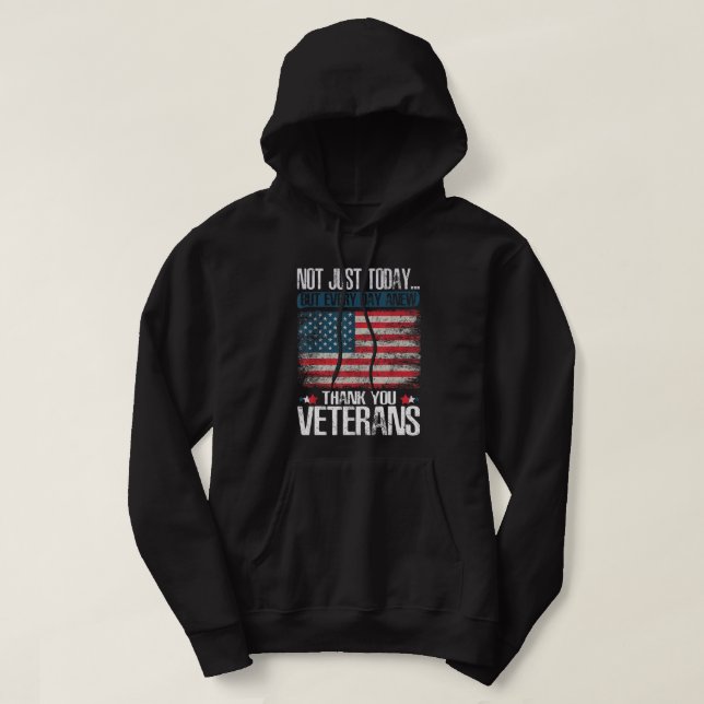 INTE BARA I DAG! TACK VETERANER HOODIE (Design framsida)