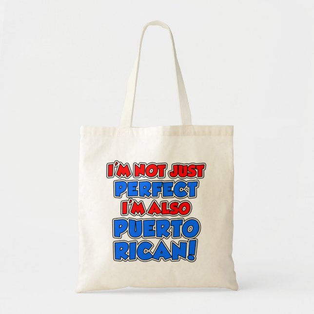 Inte bara Perfekt jag är Puerto Rican Tote Bag Tygkasse (Framsidan)