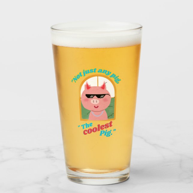 Inte bara vilket gris som helst, det kallaste gris glaskopp (Baksida fylld)