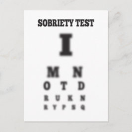 Inte berusad sober för test av Öga-beskärning Vykort
