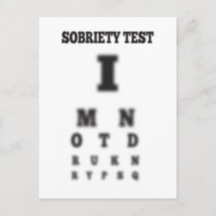 Inte berusad sober för test av Öga-beskärning Vykort