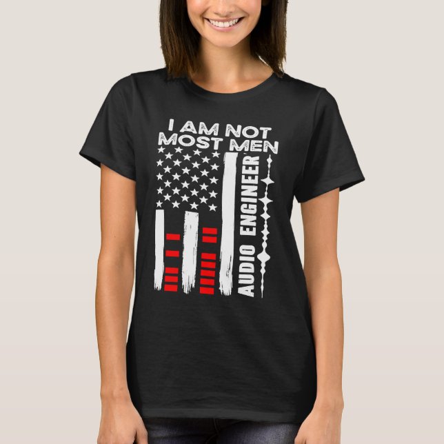 Inte de flesta Manar Audio Ingenjör Audio Engineer T Shirt (Framsida)