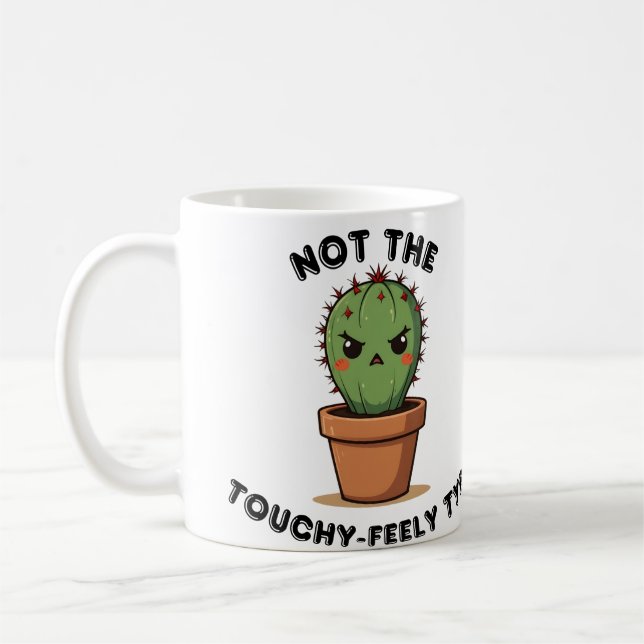 Inte Den Känsliga Typen Kaktus | Rolig Introvert Kaffemugg (Vänster)