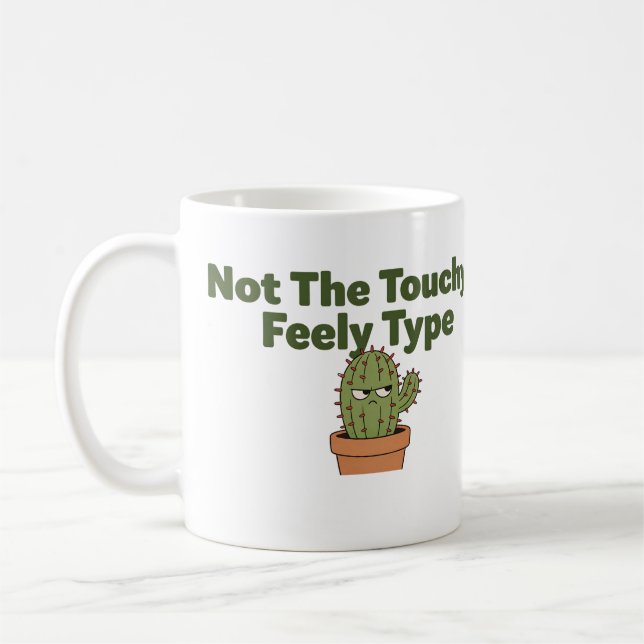 Inte Den Känsliga Typen Kaktus | Rolig Introvert Kaffemugg (Vänster)