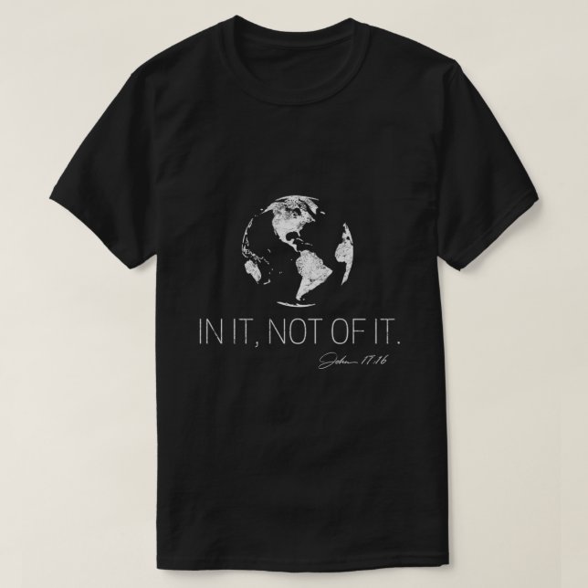 Inte detta världsgrälsbaserade kristna fartyg t shirt (Design framsida)
