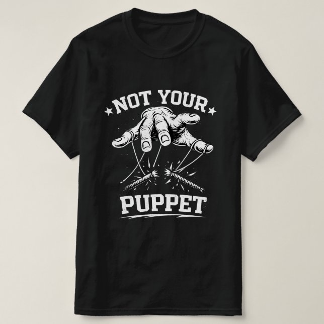 Inte Din Marionett - Hand som skär av rebellens st T Shirt (Design framsida)