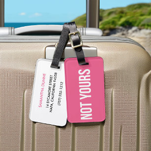 Inte din Personlig-bagagetagg Rosa Bagagebricka