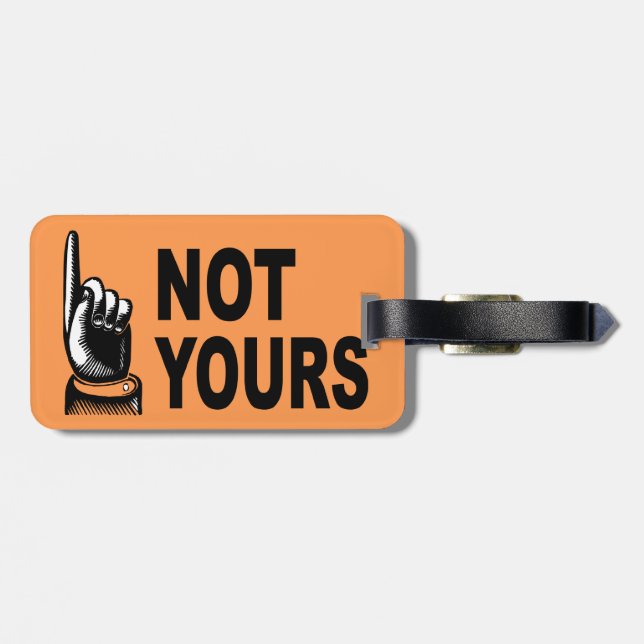 Inte Din rolig design med att peka fingret Bagagebricka (Baksida Vågrät)