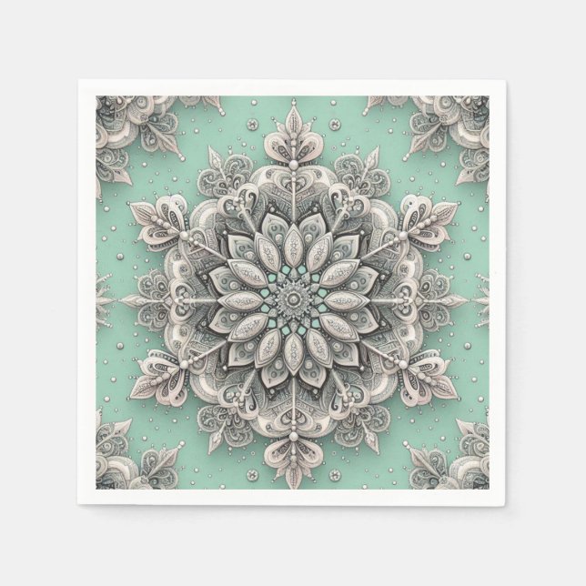 Inte din vanliga Snöflingor II Pappersservett (Framsidan)