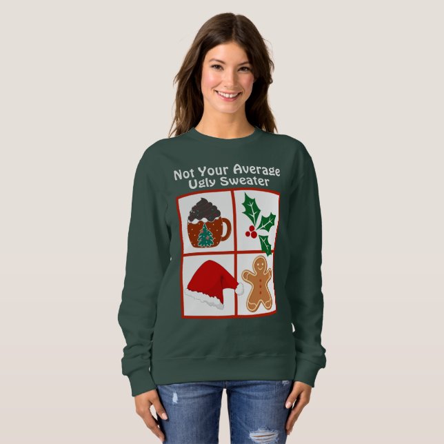 "Inte ditt medelvärde" Vuxna julsötare T Shirt (Hel framsida)