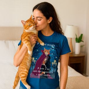 Inte en enda, jag har en katt Gothic Funny Cat Q T Shirt